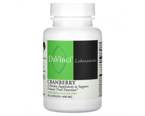 Здоровье мочеполовой системы DaVinci Laboratories of Vermont, Клюква, 400 мг, 60 капсул Здоровье мочеполовой системы DaVinci Laboratories of Vermont, Клюква, 400 мг, 60 капсул