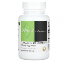 Имбирь и куркума DaVinci Laboratories of Vermont, Curcumin C3 Complex, 500 мг, 60 капсул