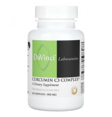 Имбирь и куркума DaVinci Laboratories of Vermont, Curcumin C3 Complex, 500 мг, 60 капсул