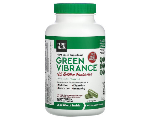 Vibrant Health, Green Vibrance, Version 19.1, 240 Vegicaps Vibrant Health, Green Vibrance, Version 19.1, 240 Vegicaps
