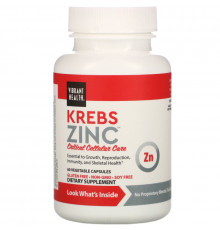 Vibrant Health, Цинк Krebs, 60 вегетарианских капсул