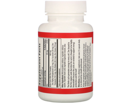 Vibrant Health, Цинк Krebs, 60 вегетарианских капсул Vibrant Health, Цинк Krebs, 60 вегетарианских капсул