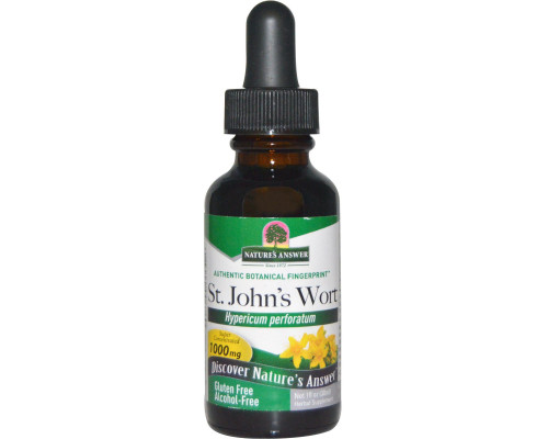 Nature's Answer, Зверобой, без спирта, 1000 мг, 1 жидкая унция (30 мл) Nature's Answer, Зверобой, без спирта, 1000 мг, 1 жидкая унция (30 мл)