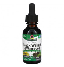 Для пищеварительной системы Black Walnut & Wormwood, Fluid Extract, Alcohol-Free, 2,000 mg, 1 fl oz (30 ml)