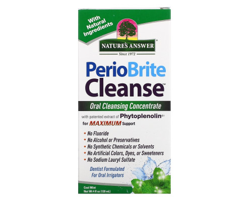 Nature's Answer, PerioBrite Cleanse, концентрат для полоскания рта, мята, 120 мл (4 жидкие унции) Nature's Answer, PerioBrite Cleanse, концентрат для полоскания рта, мята, 120 мл (4 жидкие унции)