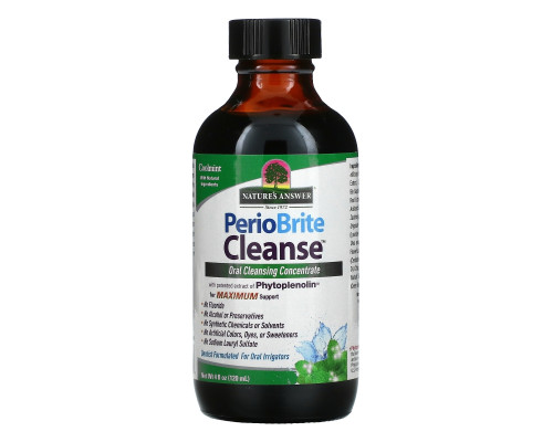 Nature's Answer, PerioBrite Cleanse, концентрат для полоскания рта, мята, 120 мл (4 жидкие унции) Nature's Answer, PerioBrite Cleanse, концентрат для полоскания рта, мята, 120 мл (4 жидкие унции)