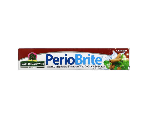 Nature's Answer, PerioBrite, натуральная отбеливающая зубная паста, Cinnamint, 113.4 г Nature's Answer, PerioBrite, натуральная отбеливающая зубная паста, Cinnamint, 113.4 г