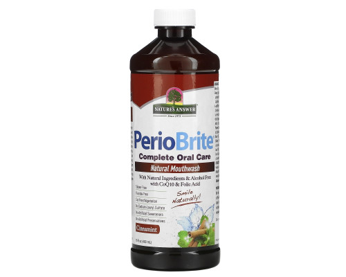 Nature's Answer, PerioBrite, натуральный ополаскиватель для полости рта, корица и мята, 16 жидких унций (480 мл) Nature's Answer, PerioBrite, натуральный ополаскиватель для полости рта, корица и мята, 16 жидких унций (480 мл)