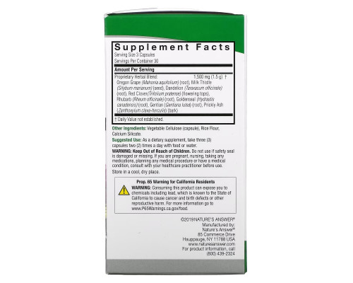 Nature's Answer, Liver Support, 500 mg, 90 Vegetarian Capsules Nature's Answer, Liver Support, 500 mg, 90 Vegetarian Capsules