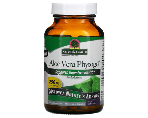 Nature's Answer, Фитогель алое-вера, 250 мг, 90 растительных капсул Nature's Answer, Фитогель алое-вера, 250 мг, 90 растительных капсул