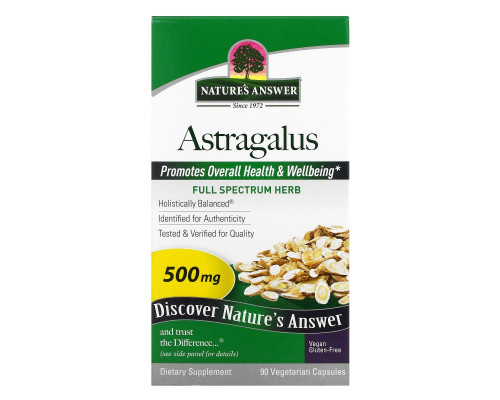 Nature's Answer, Астрагал, 500 мг, 90 растительных капсул Nature's Answer, Астрагал, 500 мг, 90 растительных капсул