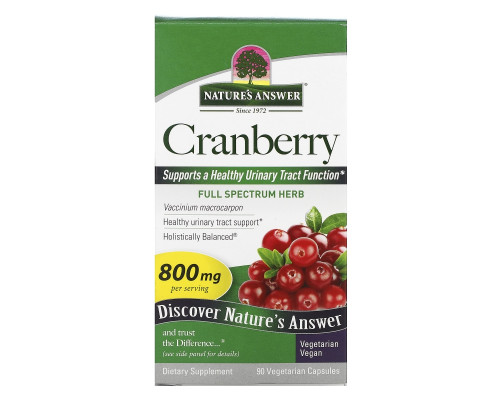 Nature's Answer, Клюква, 800 мг, 90 растительных капсул Nature's Answer, Клюква, 800 мг, 90 растительных капсул
