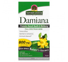 Женское здоровье Nature's Answer, Damiana, 90 вегетарианских капсул