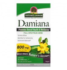Женское здоровье Nature's Answer, Damiana, 90 вегетарианских капсул