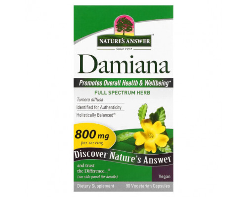 Женское здоровье Nature's Answer, Damiana, 90 вегетарианских капсул Женское здоровье Nature's Answer, Damiana, 90 вегетарианских капсул