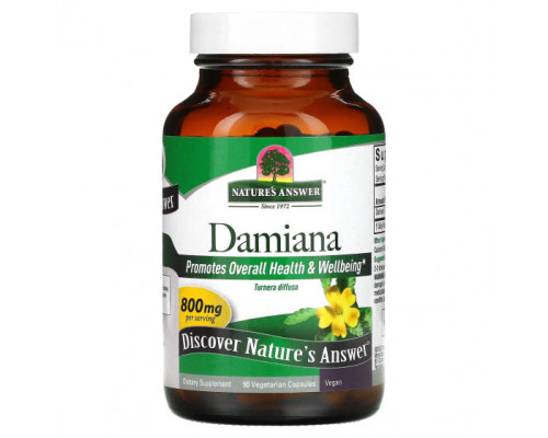 Женское здоровье Nature's Answer, Damiana, 90 вегетарианских капсул Женское здоровье Nature's Answer, Damiana, 90 вегетарианских капсул