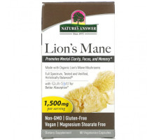 Грибы Lion's Mane, 1,500 mg, 90 Vegetarian Capsules (500 mg per Capsule)