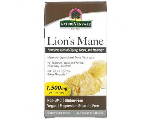 Грибы Lion's Mane, 1,500 mg, 90 Vegetarian Capsules (500 mg per Capsule) Грибы Lion's Mane, 1,500 mg, 90 Vegetarian Capsules (500 mg per Capsule)