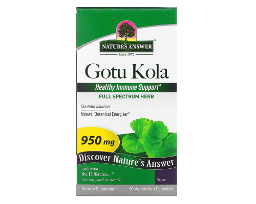 Nature's Answer, Центелла, 950 мг, 90 капсул на растительной основе Nature's Answer, Центелла, 950 мг, 90 капсул на растительной основе