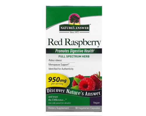 Nature's Answer, Лесная малина (Rubus Idaeus), 950 мг, 90 вегетарианских капсул Nature's Answer, Лесная малина (Rubus Idaeus), 950 мг, 90 вегетарианских капсул
