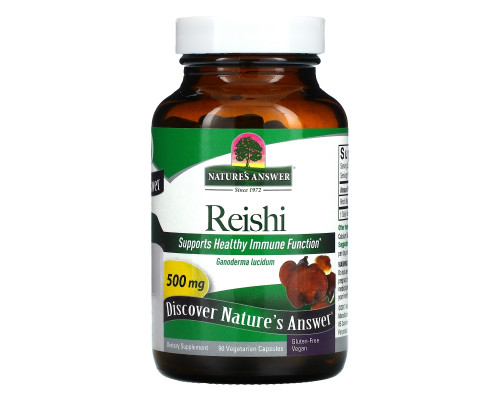 Nature's Answer, Рейши, 500 мг, 90 вегетарианских капсул Nature's Answer, Рейши, 500 мг, 90 вегетарианских капсул