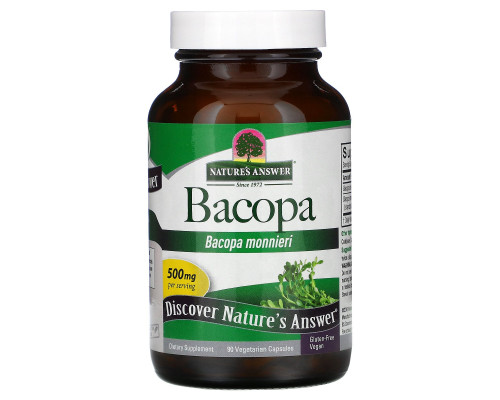 Nature's Answer, Бакопа, 500 мг, 90 вегетарианских капсул Nature's Answer, Бакопа, 500 мг, 90 вегетарианских капсул