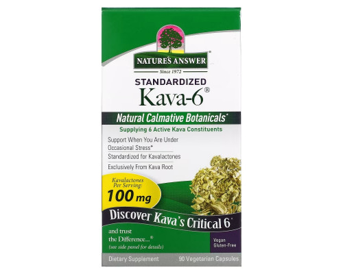 Nature's Answer, Standardized Kava-6 , 90 Vegetarian Capsules Nature's Answer, Standardized Kava-6 , 90 Vegetarian Capsules