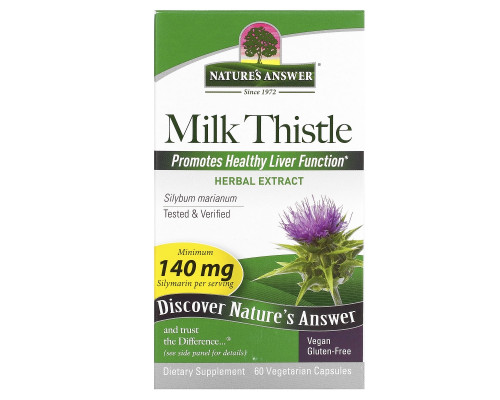 Nature's Answer, Расторопша, 60 вегетарианских капсул Nature's Answer, Расторопша, 60 вегетарианских капсул