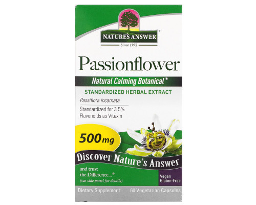 Nature's Answer, Страстоцвет, 500 мг, 60 растительных капсул