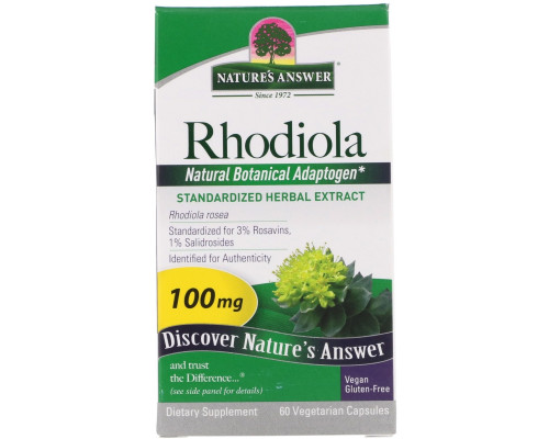 Nature's Answer, Корень родиолы, 60 вегетарианских капсул Nature's Answer, Корень родиолы, 60 вегетарианских капсул
