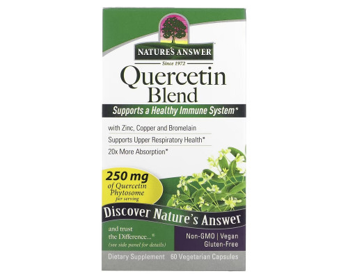 Nature's Answer, Quercetin Blend, 250 mg, 60 Vegetarian Capsules Nature's Answer, Quercetin Blend, 250 mg, 60 Vegetarian Capsules