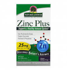 Nature's Answer, Zinc Plus, 25 mg, 60 Vegetarian Capsules