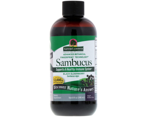 Nature's Answer, Sambucus, Black Elderberry, 12,000 mg, 8 fl oz (240 ml) Nature's Answer, Sambucus, Black Elderberry, 12,000 mg, 8 fl oz (240 ml)