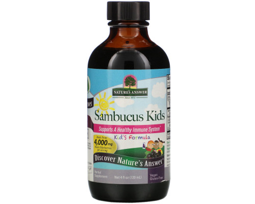 Nature's Answer, Бузина, детская формула, 120 мл Nature's Answer, Бузина, детская формула, 120 мл