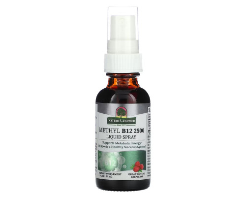 Nature's Answer, Methyl B12 2500 Liquid Spray, Raspberry, 1 fl oz (30 ml) Nature's Answer, Methyl B12 2500 Liquid Spray, Raspberry, 1 fl oz (30 ml)