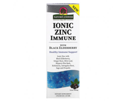 БАДы для укрепления иммунитета Nature's Answer, Ionic Zinc Immune с черной бузиной, 120 мл (4 жидк. Унции) БАДы для укрепления иммунитета Nature's Answer, Ionic Zinc Immune с черной бузиной, 120 мл (4 жидк. Унции)