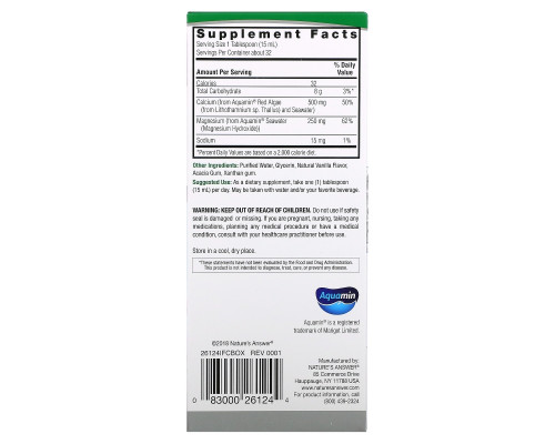Nature's Answer, Plant Based Cal-Mag, Vanilla Cream Flavor, 16 fl oz (480 ml) Nature's Answer, Plant Based Cal-Mag, Vanilla Cream Flavor, 16 fl oz (480 ml)