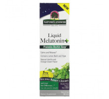 БАДы Nature's Answer, Liquid Melatonin +, крем с натуральной ванилью и апельсином, 5 мг, 60 мл (2 жидк. Унции)