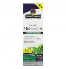 БАДы Nature's Answer, Liquid Melatonin +, крем с натуральной ванилью и апельсином, 5 мг, 60 мл (2 жидк. Унции)