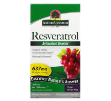 Nature's Answer, Resveratrol, 637 мг, 60 вегетарианских капсул
