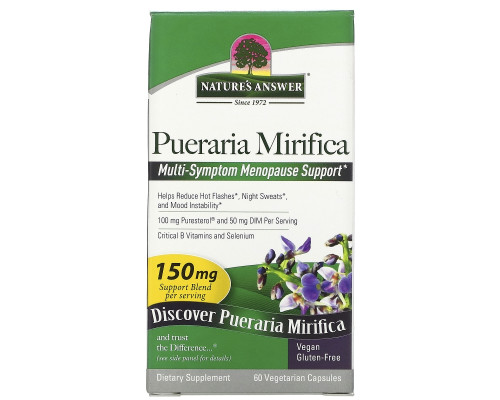 Nature's Answer, Pueraria Mirifica, 150 мг, 60 вегетарианских капсул Nature's Answer, Pueraria Mirifica, 150 мг, 60 вегетарианских капсул