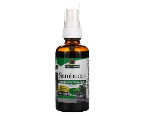 Nature's Answer, Sambucus,спрей-экстракт черной бузины, безалкогольный 2 жидких унции (60 мл) Nature's Answer, Sambucus,спрей-экстракт черной бузины, безалкогольный 2 жидких унции (60 мл)