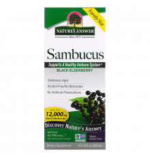 Nature's Answer, Sambucus, Black Elderberry, 12,000 mg, 16 fl oz (480 ml)