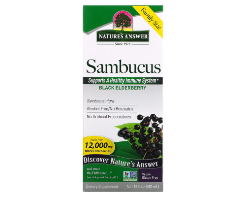 Nature's Answer, Sambucus, Black Elderberry, 12,000 mg, 16 fl oz (480 ml) Nature's Answer, Sambucus, Black Elderberry, 12,000 mg, 16 fl oz (480 ml)