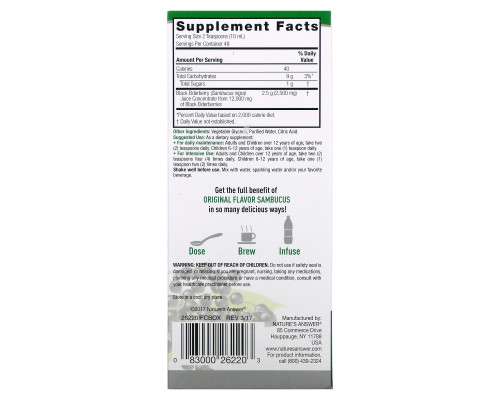 Nature's Answer, Sambucus, Black Elderberry, 12,000 mg, 16 fl oz (480 ml) Nature's Answer, Sambucus, Black Elderberry, 12,000 mg, 16 fl oz (480 ml)