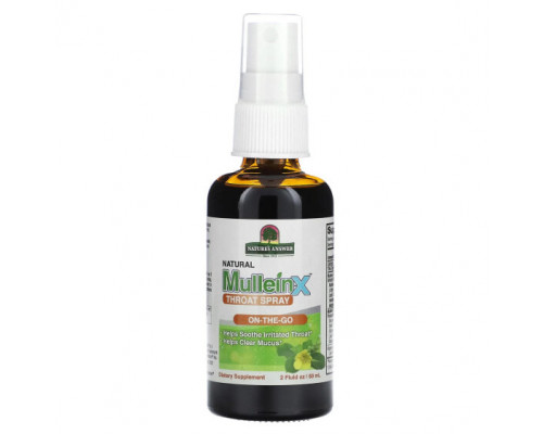 Растительные экстракты и настойки Natural MulleinX Throat Spray, 2 fl oz (60 ml) Растительные экстракты и настойки Natural MulleinX Throat Spray, 2 fl oz (60 ml)