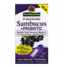 Nature's Answer, Sambucus + ProBiotic, 60 Vegan DuoCap Capsules