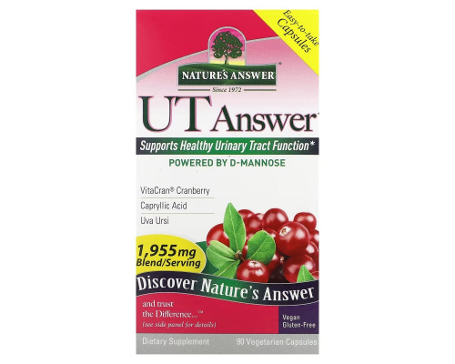 Nature's Answer, UT Answer, 651.66 mg, 90 Vegetarian Capsules Nature's Answer, UT Answer, 651.66 mg, 90 Vegetarian Capsules
