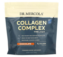 Коллаген Dr. Mercola, Collagen Complex Type l, ll & lll, шоколад, 5 г, 420 г (14,81 унции)