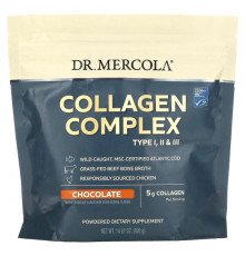 Коллаген Dr. Mercola, Collagen Complex Type l, ll & lll, шоколад, 5 г, 420 г (14,81 унции)